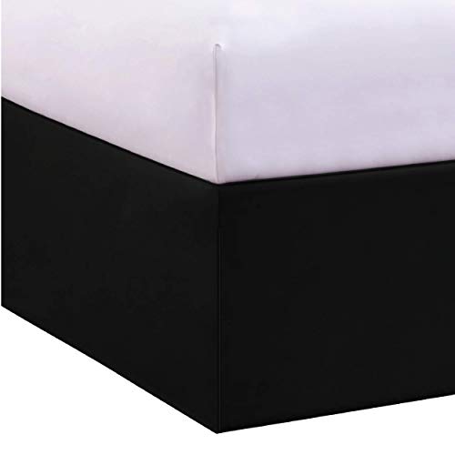 Book Cover Bed Makerâ€™s Never Lift Your Mattress Microfiber Wrap-Around Bed Skirt, Tailored Style, Classic 14 Inch Drop Length, Queen, Black