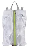 Eagle Creek Pack-It Reveal Shoe Sack - Shoe Bags for Travel with Durable, Breathable Easy-View Mesh Top, Quick-Grab Handle, & Out-of-Bag Attachment, White/Strobe - One Size