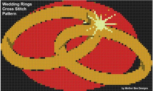 Wedding Rings Cross Stitch Pattern