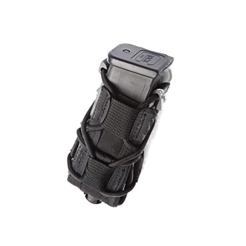 High Speed Gear Single Pistol Taco Mag Pouch | Universal Pistol Magazine Holster | Rapid Response and MOLLE Compatible (Black, One Pack)