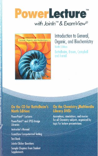 POWER LECTURE with Joinln & ExamView Introduction to General Organic and Biochemistry 9th edition DVD & CD 049539114x