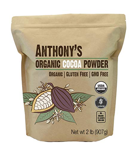 Book Cover Anthony's Organic Cocoa Powder, 2lbs, Batch Tested and Verified Gluten Free & Non GMO
