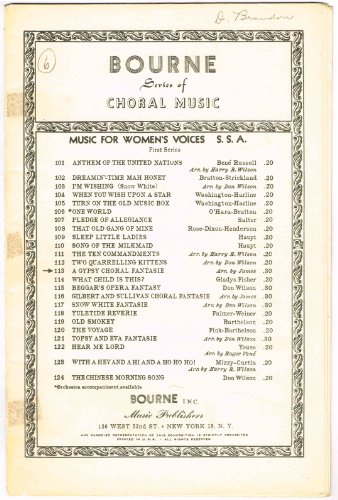 A Gypsy Choral Fantasie (for Three-Part Chorus of Women's Voices [SSA]) with Piano accompaniment