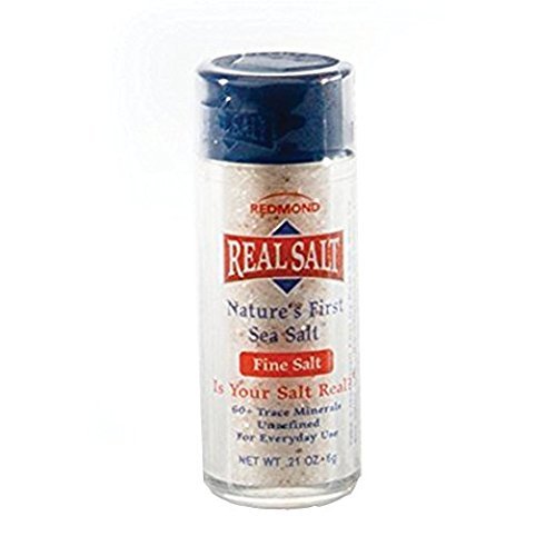 Redmond Real Sea Salt - Natural Unrefined Organic Gluten Free Fine, 0.21 Ounce Pocket Shaker (4 Pack)