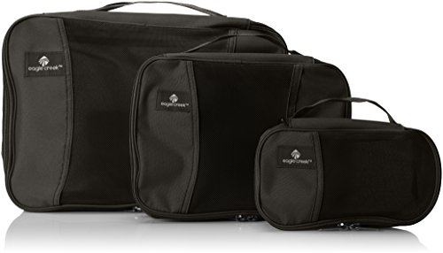 Eagle Creek Pack-It Original Packing Cubes Set XS/S/M - Durable, Ultra-Lightweight Fabric Suitcase Organizers with 2-Way Zippers and Grab-and-Go Handles, Black
