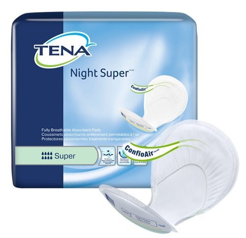 TENA Bladder Control Pads-Absorbency Night Super Color Green - Case of 48