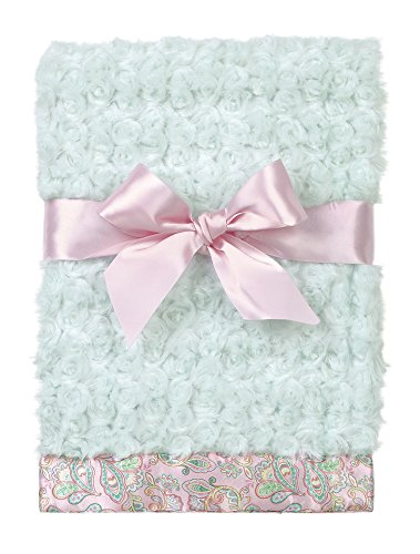 Bearington Baby Swirly Snuggle Blanket (Teal) 28.5" X 28.5"