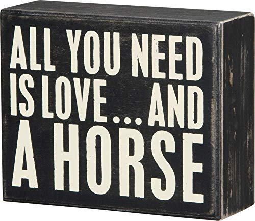Primitives by Kathy Classic Box Sign, 5" x 4", A Horse