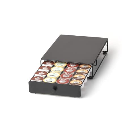 Book Cover nifty SOLUTIONS 6401 Nifty Mini Black Finish, Compatible with K-Cups, 24 Pod Pack Holder, Non-Rolling, Under Coffee Pot Storage, Sliding Drawer, Home Kitchen Counter Organizer, Capacity-Stationary