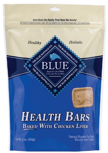 Blue Buffalo Health Bars Dog Pet - All Flavors - Made in USA - All Natural - 1 Pound Bag (Chicken Liver)