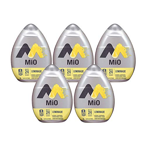 Book Cover MiO Liquid Water Enhancer - Lemonade, makes 24 servings + Vitamins, 1.62 oz each, (Pack of 5)