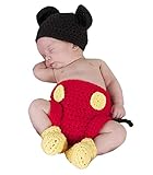 Jastore® Photography Prop Baby Costume Cute Crochet Knitted Hat Cap Girl Boy Diaper Shoes Mouse