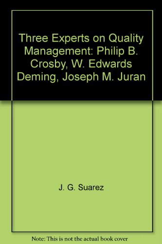 Three Experts on Quality Management: Philip B. Crosby, W. Edwards Deming, Joseph M. Juran