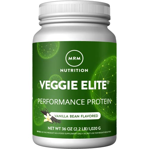 Book Cover MRM Nutrition Veggie Elite Performance Protein | Vanilla Bean Flavored| Plant-Based Protein| Easy to Digest | with BCAAs| Vegan + Gluten-Free | Clinically Tested| Digestive enzymes | 30 Servings