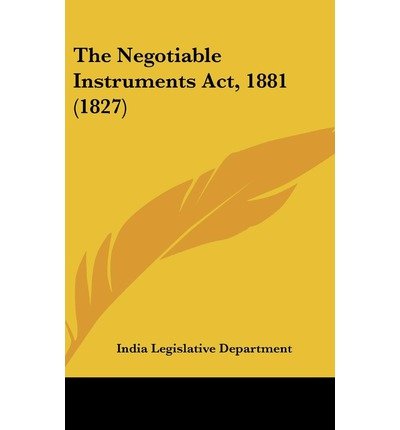 The Negotiable Instruments ACT, 1881 (1827) (Hardback) - Common