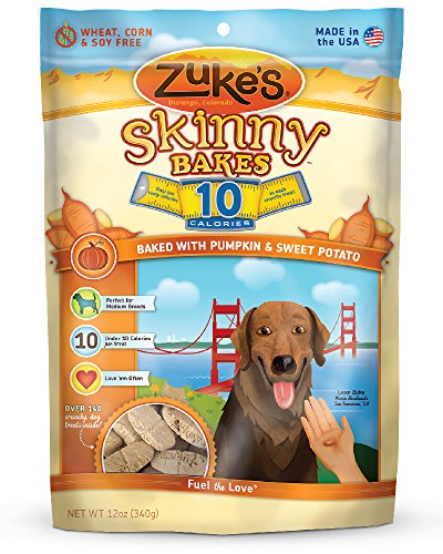 Zukeâ€™S Skinny Bakes Dog Treats, Pumpkin And Sweet Potato, 10-Calories, 12-Ounce