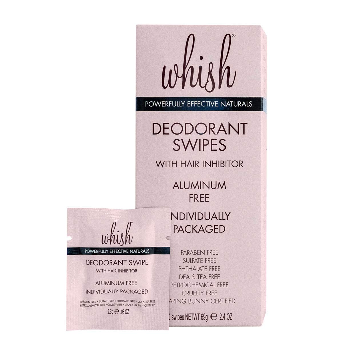 Whish Deodorant Swipe - Banishes Underarm Odor Naturally, Aluminum Free, Individually Packaged for On The Go, Natural Deodorant - 30 Count