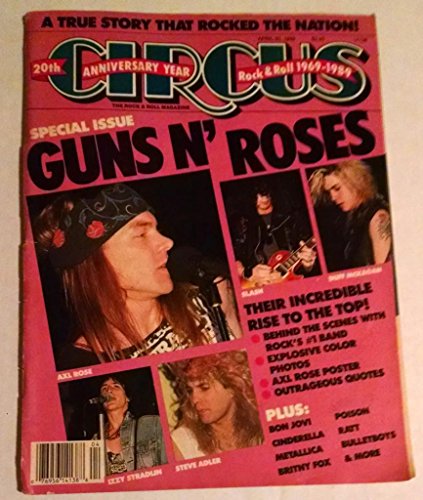 Circus Magazine GUNS N' ROSES SPECIAL ISSUE Bon Jovi AXL ROSE CENTERFOLD Britny Fox POISON Ratt CINDERELLA April 30, 1989 C (Circus Magazine)