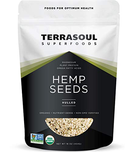 Book Cover Terrasoul Superfoods Organic Hemp Seeds, 1 Lb - Hulled | Fresh | Protein Rich | Omega Fats