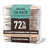 Boveda 72% Two-Way Humidity Control Packs For Wood Humidifier Boxes – Size 60 – 20 Pack – Moisture Absorbers – Humidifier Packs – Hydration Packets in Resealable Bag