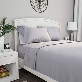 Lavish Home, Silver Gray Brushed Microfiber Set-3 Piece Bed Linens-Fitted & Flat Sheets, 1 Pillowcase-Wrinkle, Stain & Fade Twin