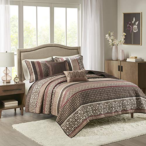 Book Cover Madison Park Reversible Quilt Luxury Jacquard Design All Season, Breathable Coverlet Bedspread Bedding Set, Matching Shams, Decorative Pillow, King/Cal King(104