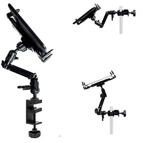 ChargerCity Heavy Duty 4-Way Multi Joint Adjust Aluminum Alloy Pole/Bar Music Mic Microphone Stand Clamp Mount for iPad Pro Air Mini Galaxy Surface Pro/Book 7-12" Tablets