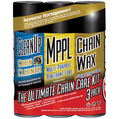 Maxima 70-749203-3PK Chain Wax Ultimate Chain Care Aerosol Combo Kit, (Pack of 3)