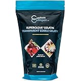 SuperClear Gelatin Powder (Grenetine) - 300 Bloom Food Grade Gelatin for Cake Art, Dessert Molds - Edible, Unflavored, Ko Kosher - 2 lb. Resealable Pouch