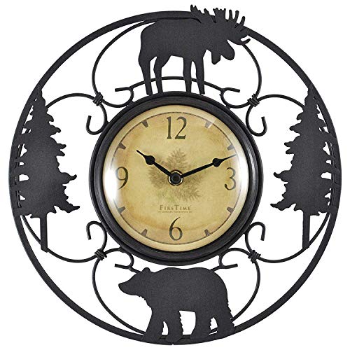 FirsTime & Co. Wildlife Wire Wall Clock, 11", Brown/Black