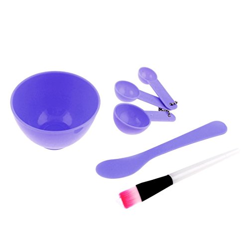 Book Cover uxcell Purple Cosmetic 4 in 1 DIY Facial Mask Bowl Brush Stick Measure Spoon