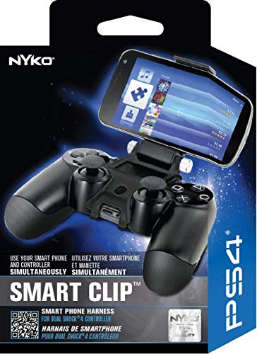 Nyko Smart Clip - PlayStation DUALSHOCK 4 Controller Clip on Mount for Android Phones, Samsung Galaxy S6, S7, S8, S9, Edge, Note 8, Note 9, iPhone 6/S/+, iPhone 7/S/+, iPhone 8/S/+, iPhone X/XS/ XS Max/+, Max Clamp 6 Inches