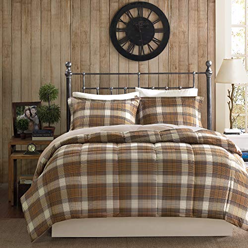 Book Cover Woolrich Plaid Bed Comforter Set Ultra Soft Microfiber 2 Pieces Bedding Sets â€“ Bedroom Comforters, Twin, Brown