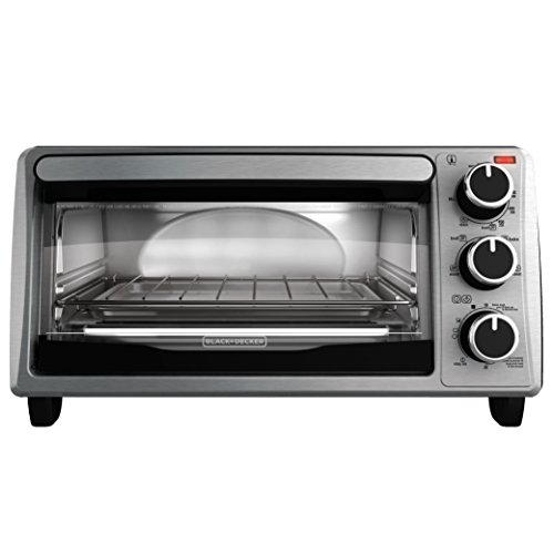 Book Cover Black+Decker 4-Slice Toaster Oven, TO1303SB, 14.5 x 8.8 x 10.8 inches 7.5 pounds, Stainless Steel/Black