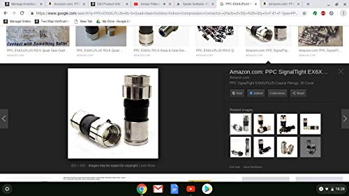 PPC EX6XLPLUS RG-6 Quad Seal Outdoor/Indoor Compression Connector, (Pack of 50) + Qty 5: F-81 F-Type PPC CF81GHZC 3GHZ Coax Barrels Coupler