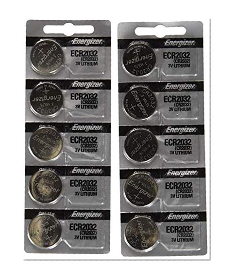 Energizer CR2032 3 Volt Lithium Coin Battery 10 Pack (2x5 Pack) In Original Packaging