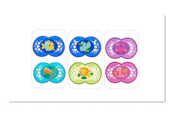 MAM Sucette Décor "Cœur" - à partir de 6 mois - Silicone - Lot de 2 sucettes en boîte de stérilisation - coloris aléatoire