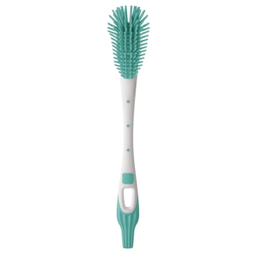 MAM, Bottle & Teat Brush (Random Colour) - Silicone Cleaning Brush with Extra Soft Bristles - Bottle Brush and Teat Brush Scratch Resistant