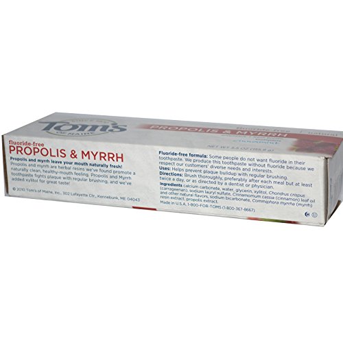 Tom's of Maine Natural Care Toothpaste, Propolis & Myrrh, Antiplaque