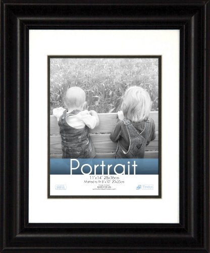 Timeless Frames 11x14 Inch Fits 8x10 Inch Photo Lauren Portrait Wall Frame, Black