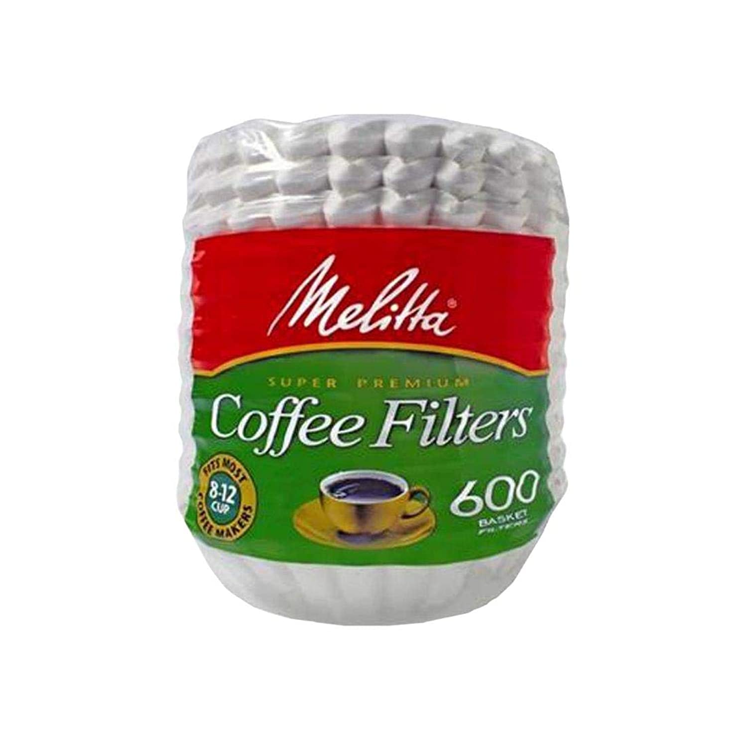 Book Cover Melitta 600 Coffee Filters, Basket, Pack of 600, 8-12 Cups, White