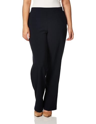 Briggs New York Women's Flat Front Pull On Pant with Slimming Solution