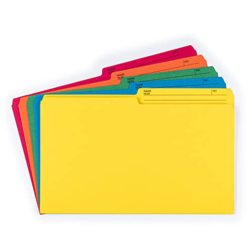 Smead Reversible File Folder, 1/2-Cut Printed Tab, Legal Size, Assorted Colors, 10 per Pack (15391)