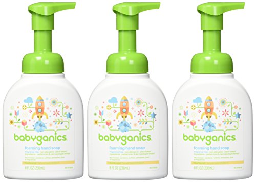 Babyganics Foaming Hand Soap, Fragrance Free, 8oz, 3 Pack, Packaging May Vary