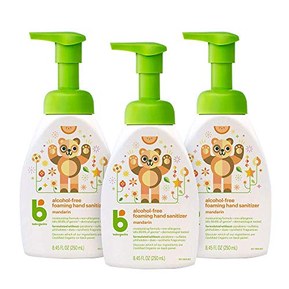 Foaming Pump Hand Sanitizer, Alcohol Free, Mandarin, Kills 99.9% of Germs, 8.45oz- Babyganics Pack of 3