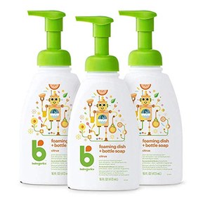 Babyganics Foaming Dish & Bottle Soap, Pump Bottle, Citrus, 16oz, 3 Pack, Packaging May Vary
