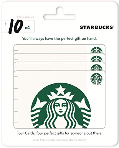 Book Cover Starbucks Gift Cards, Multipack of 4 - $10