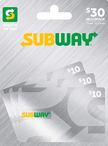 Book Cover SUBWAY Gift Cards, Multipack of 3 30 Multi Pack