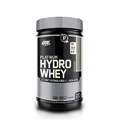 OPTIMUM NUTRITION Platinum Hydrowhey Protein Powder, 100% Hydrolyzed Whey Protein Isolate Powder, Flavor: Chocolate Mint, 1.75 Pounds