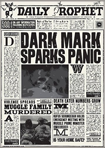 Ata-Boy Harry Potter Dark Mark Sparks Panic Headline 2.5" x 3.5" Magnet for Refrigerators and Lockers